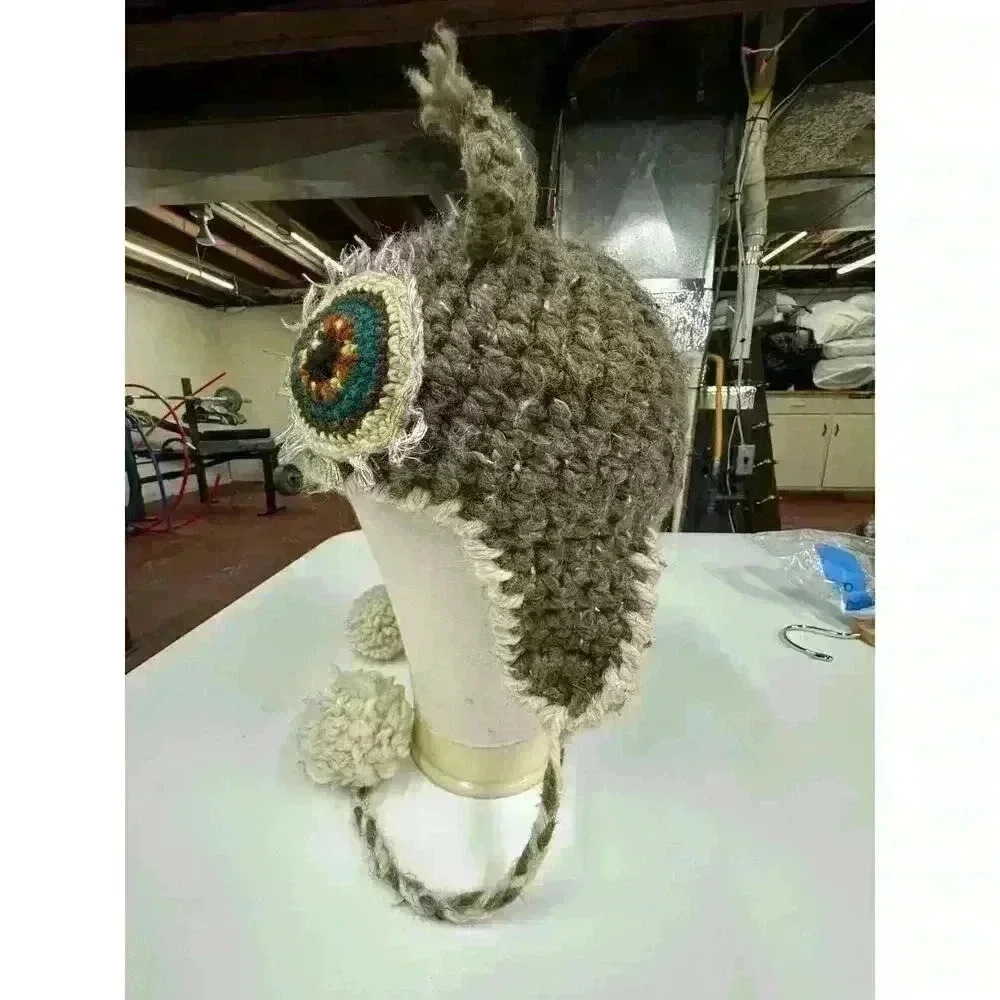 HAND CROCHET KIDS OWL HAT BEANIE - Picture 8 of 8